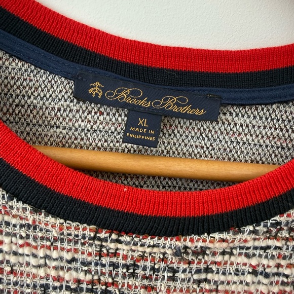 Brooks Brothers Tweed Crewneck Dress with Red and Navy Trim - Picture 2 of 4